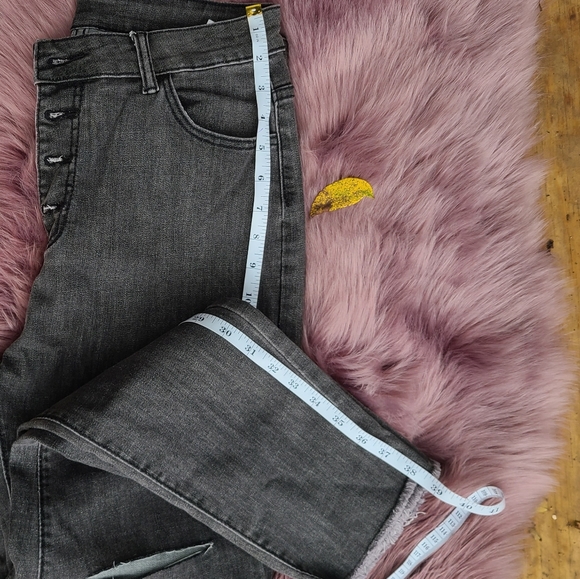 Shein Black High Waisted Distressed Skinny (L)8/10 - Picture 3 of 7